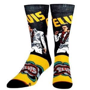 NWT Collector Edition Elvis Hawaii Rock and Roll Athletic Crew Socks L/XL 8-12